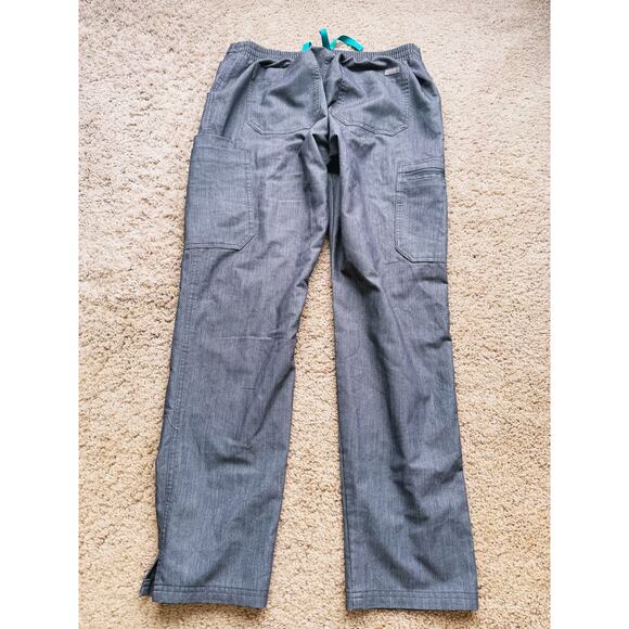 FIGS Yola Elastic Waist Skinny Scrub Pants Graphite Gray S Petite Nurse Medical - Picture 3 of 6